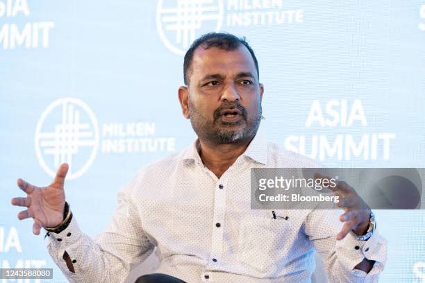Pravin Agarwala, chief executive officer of Betterplace, speaks at the Milken Institute Asia Summit in Singapore, on Thursday, Sept. 29, 2022. The...