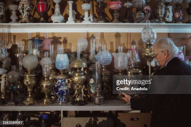 Fanatic vintage oil lamp collector Cyril Barla attempting to become a Guiness World Record holder by having the biggest collection of oil lamps...