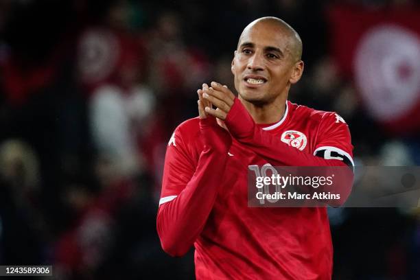 Wahbi Khazri of Tunisia during the International Friendly between Brazil and Tunisia at Parc des Princes on September 27, 2022 in Paris, France.
