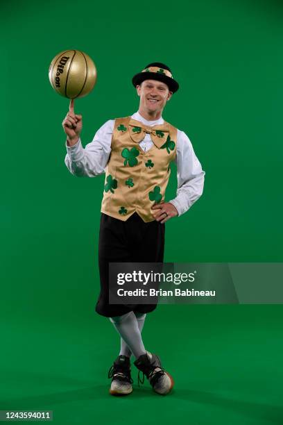 Lucky the Leprechaun of the Boston Celtics poses for a portrait on September 26, 2022 at High Output Studios in Canton, Massachusetts. NOTE TO USER:...