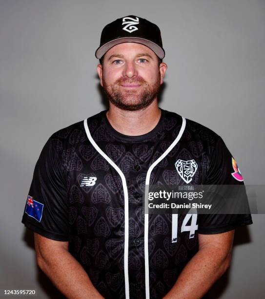 Kris Richards of Team New Zealand poses for a photo during the World Baseball Classic Qualifier Headshots at Rod Carew National Stadium on Thursday,...