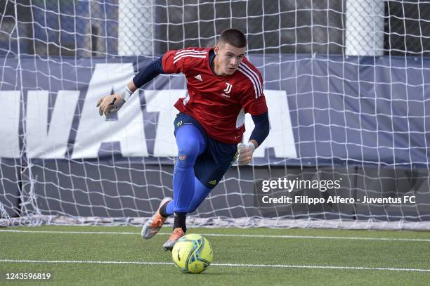 Jakub Vinarcik during a Juventus U19 Training Session at Juventus Center Vinovo on September 29, 2022 in Vinovo, Italy.