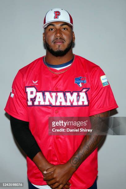 Alberto Guerrero of Team Panama poses for a photo during the World Baseball Classic Qualifier Headshots at Rod Carew National Stadium on Thursday,...