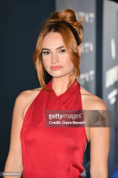 Lily James attends the BFI Luminous Fundraising Gala at The Londoner Hotel on September 29, 2022 in London, England.