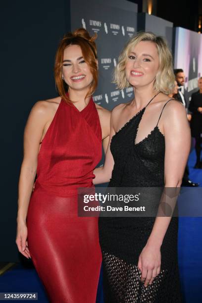 Lily James and Laura Carmichael attend the BFI Luminous Fundraising Gala at The Londoner Hotel on September 29, 2022 in London, England.