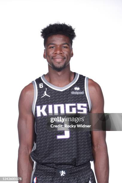Terence Davis of the Sacramento Kings poses for a portrait during NBA Media Day on September 26, 2022 at the Golden 1 Center in Sacramento,...