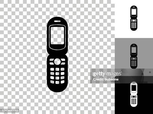 チェッカーボードの透明な背景の携帯電話のアイコン - ガラケー点のイラスト素材／クリップアート素材／マンガ素材／アイコン素材