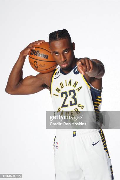 Aaron Nesmith of the Indiana Pacers during the Pacers Media Day on September 26, 2022 at St. Vincent Training Center in Indianapolis, Indiana. NOTE...