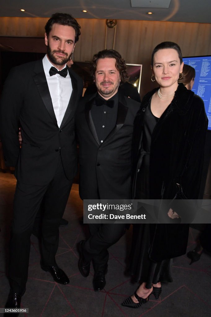 Edgar Ridley Tom Bateman, Edgar Wright and Daisy Ridley attend the BFI Luminous ...