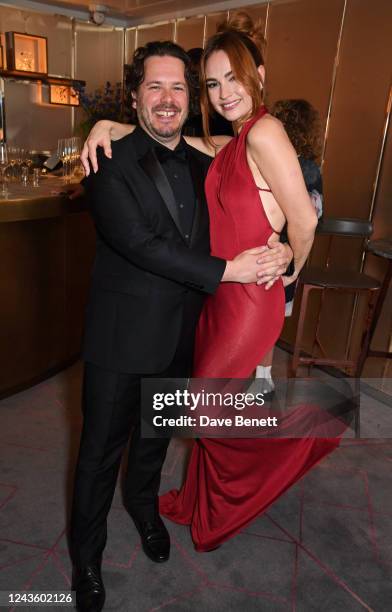 Edgar Wright and Lily James attend the BFI Luminous Fundraising Gala at The Londoner Hotel on September 29, 2022 in London, England.