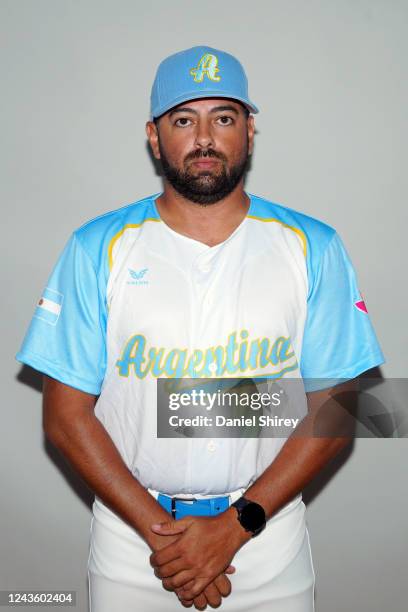 Pitching Coach Marcelo Alfonsin of Team Argentina poses for a photo during the World Baseball Classic Qualifier Headshots at Rod Carew National...
