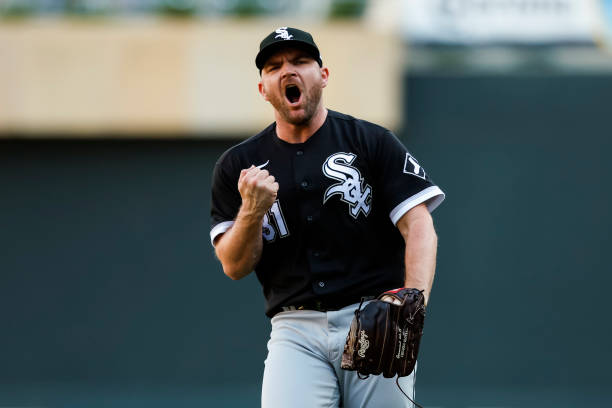 Liam Hendriks of the Chicago White Sox celebrates the final out against the Minnesota Twins in the ninth inning of the game at Target Field on...
