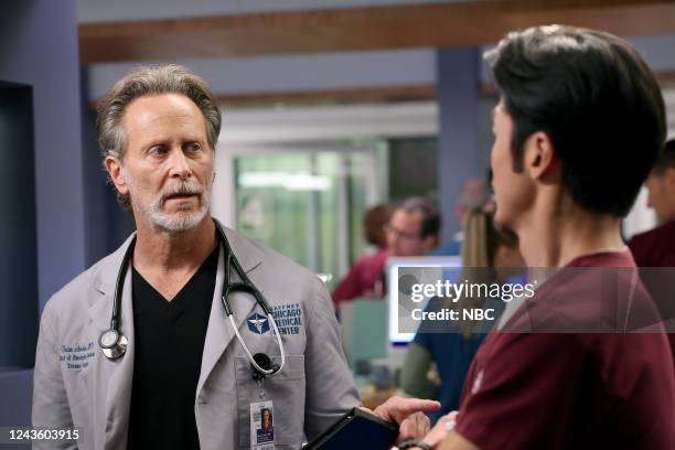 The Apple Doesn't Fall Far From the Teacher" Episode 804 -- Pictured: Steven Weber as Dean Archer, Brian Tee as Ethan Choi --