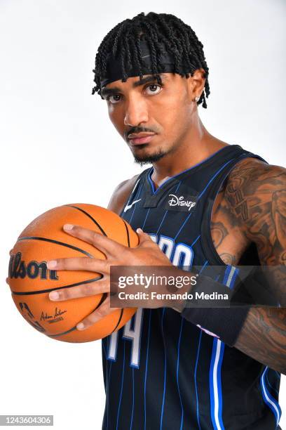Gary Harris of the Orlando Magic players poses for a portraits during media day on September 26, 2022 at the AdventHealth Training Center in Orlando,...