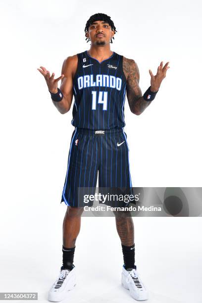 Gary Harris of the Orlando Magic players poses for a portraits during media day on September 26, 2022 at the AdventHealth Training Center in Orlando,...