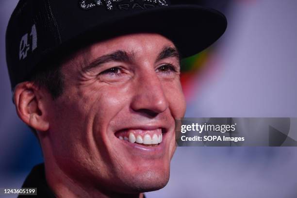 Aleix Espargaro of Spanish and Aprilia Racing team during the press conference ahead of the MotoGP of Thailand Grand Prix at Chang International...