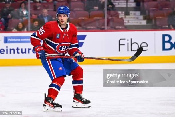 Montreal Canadiens left wing Danick Martel tracks the play during the Winnipeg Jets versus the Montreal Canadiens preseason game on September 29 at...