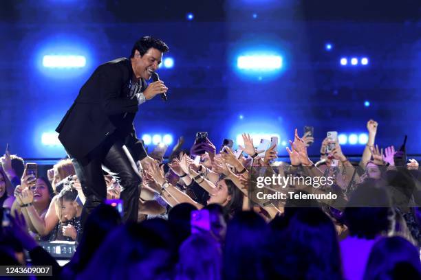 Pictured: Chayanne on stage at the Watsco Center in Coral Gables, FL on September 29, 2022 --