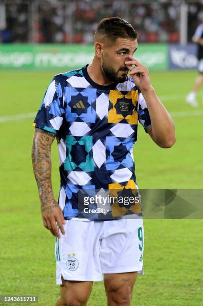 Algerian forward Andy Delort is pictured during a friendly football match with Guinea on September 23, 2022 in Oran. - Morocco has asked German...