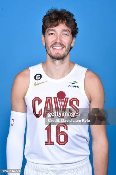 Cedi Osman of the Cleveland Cavaliers poses for a head shot during NBA Media Day on September 26, 2022 in Cleveland, Ohio at the Rocket Mortgage...