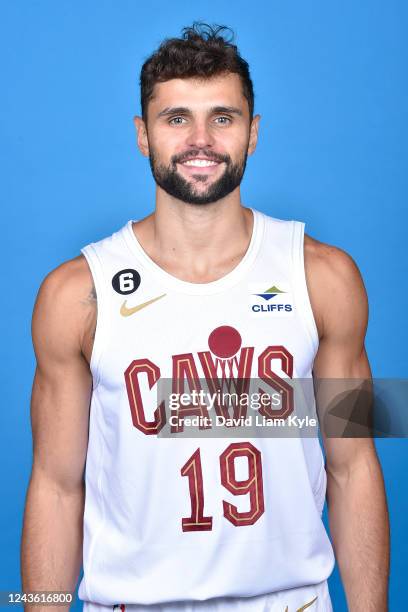 Raul Neto of the Cleveland Cavaliers poses for a head shot during NBA Media Day on September 26, 2022 in Cleveland, Ohio at the Rocket Mortgage...