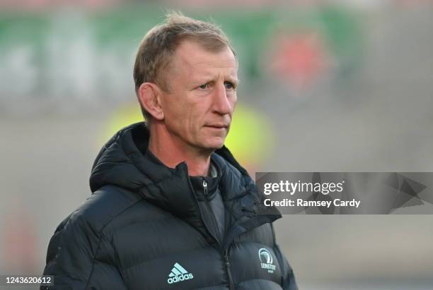 Belfast , United Kingdom - 30 September 2022; Leinster head coach Leo Cullen before the United Rugby Championship match between Ulster and Leinster...