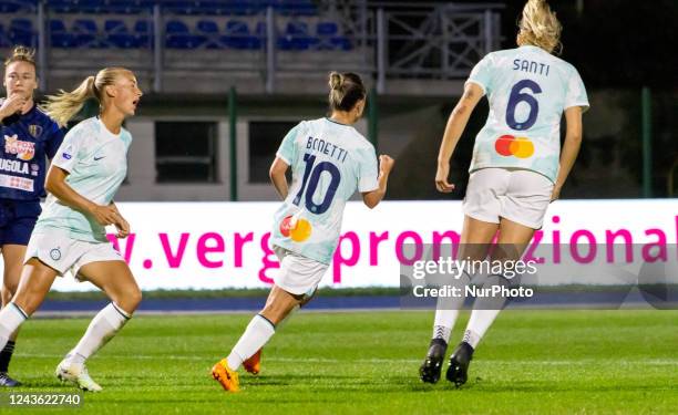 Inter Bonetti Tatiana Celebrates during the Italian football Serie A Women match Como Women vs Inter - FC Internazionale on September 30, 2022 at the...