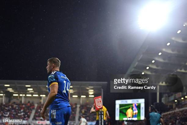 Belfast , United Kingdom - 30 September 2022; Jordan Larmour of Leinster during the United Rugby Championship match between Ulster and Leinster at...