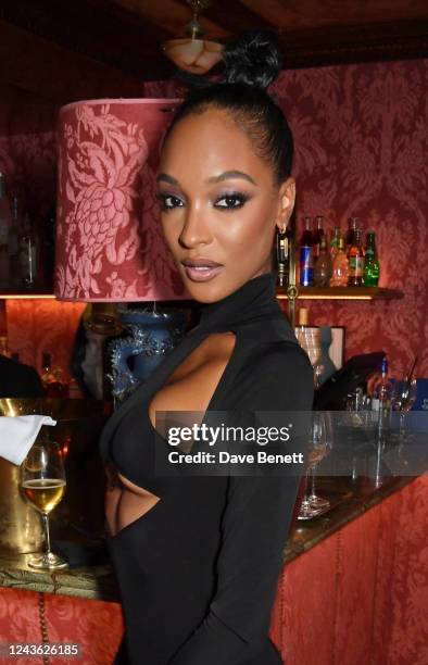 Jourdan Dunn attends the FLANNELS x LaQuan Smith Paris Fashion Week dinner at Restaurant Laperouse on September 30, 2022 in Paris, France.