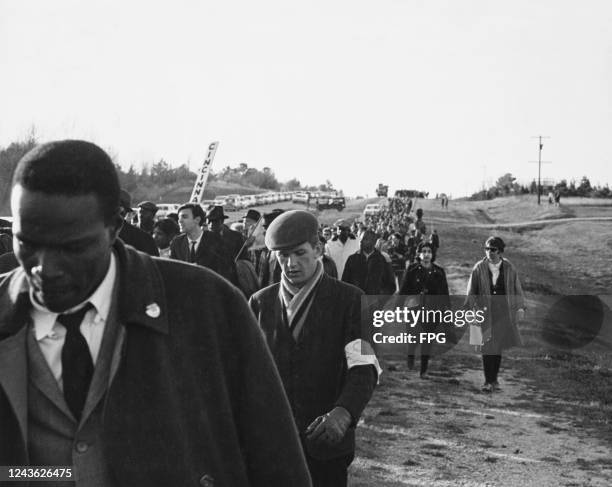 March from Selma to Montgomery in Alabama, as a protest against systemic racism, March 1965.