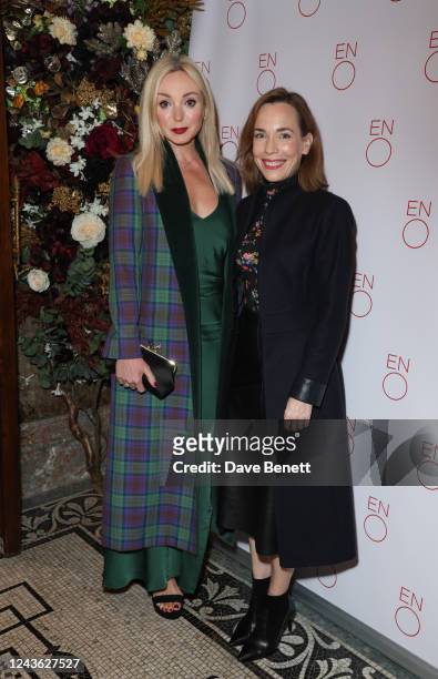 Helen George and Laura Main attend the press night performance of Giacomo Puccini's "Tosca", opening the ENO 2022/23 season, at London Coliseum on...