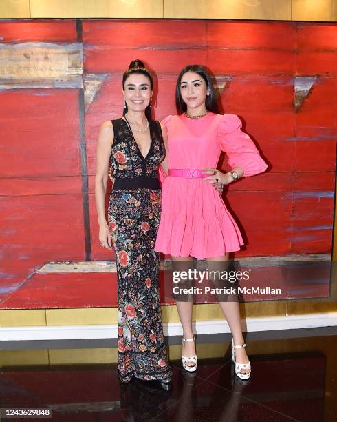 Afsaneh Akhtari and Jazmin Roper attend Afsaneh Akhtari Hosts Luncheon For YAGP on September 30, 2022 at a private residence in New York, New York.