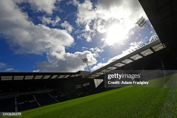 Of the pitch in sunshine ahead of the Sky Bet Championship between West Bromwich Albion and Swansea City at The Hawthorns on October 1, 2022 in West...