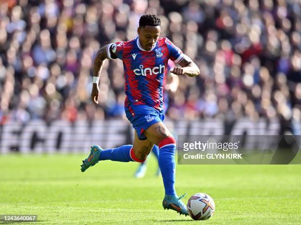 Crystal Palace's English defender Nathaniel Clyne runs with the ball during the English Premier League football match between Crystal Palace and...