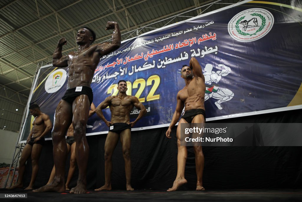 Gaza Bodybuilder Palestinian contestants compete in a local bodybuilding competition ...