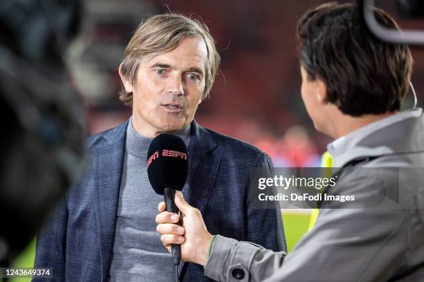 Coach Phillip Cocu of Vitesse looks on priro to the Dutch Eredivisie match between FC Twente and SBV Vitesse at De Grolsch Veste Stadium on October...