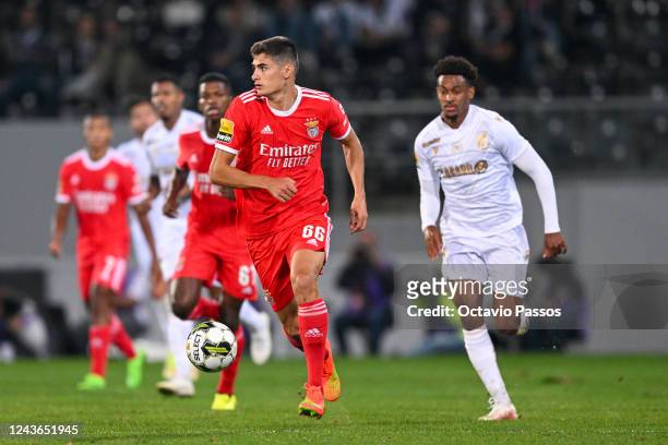 António Silva of SL Benfica in action during the Liga Portugal Bwin match between Vitoria Guimaraes and SL Benfica at Estadio Dom Afonso Henriques on...