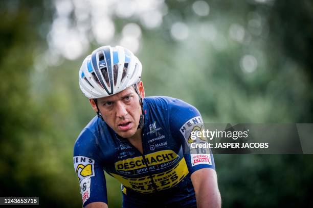 Belgium's Tom Meeusen competes in the men's elite race of the Berencross Meulebeke cyclocross cycling event, race 3/8 in the 'Exact Cross'...