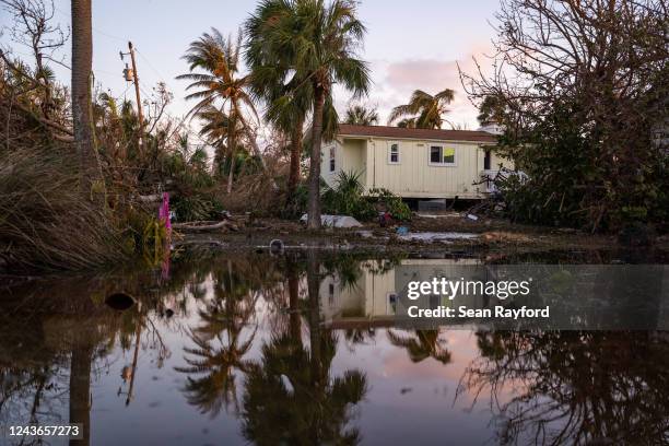 Storm damaged residence in the wake of Hurricane Ian on October 1, 2022 on Sanibel Island, Florida. Known for rescues in Afghanistan and Ukraine, the...