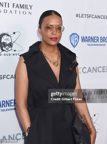 Aisha Tyler at the Barbara Berlanti Heroes Gala benefiting the non-profit organization Fuck Cancer, held at The Barker Hangar on October 1, 2022 in...