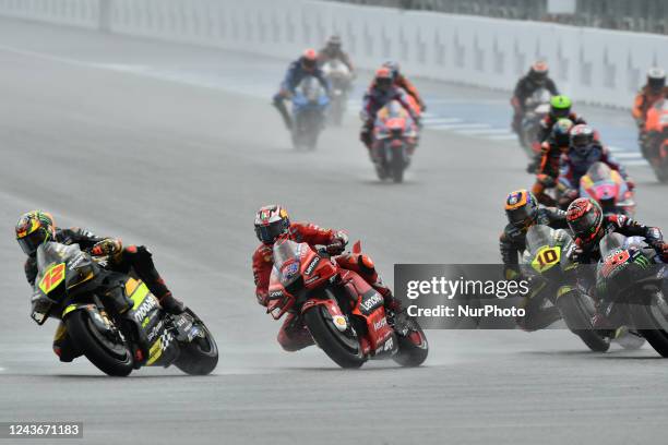 Jack Miller as Australian MotoGP racer Ducati Lenovo Team during MotoGP race at Chang International Circuit on October 2, 2022 in Buriram, Thailand.