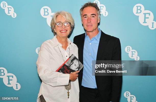 Dame Emma Thompson and Greg Wise attend "Madly, Deeply: A Celebration Of Alan Rickman" at BFI Southbank on October 2, 2022 in London, England.