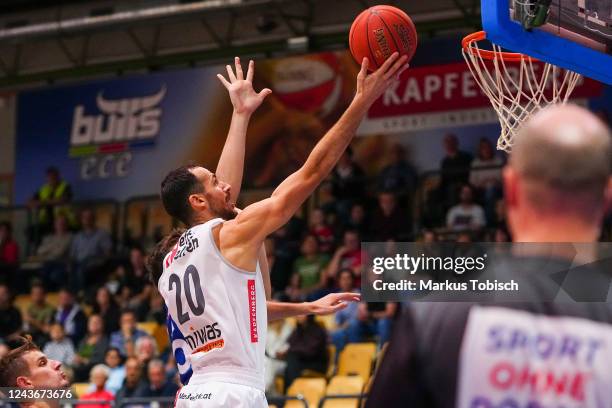 Milos Latkovic of Kapfenberg during the Basketball Superliga match between Kapfenberg Bulls and D.C. Timberwolves at Sporthalle Walfersam on October...