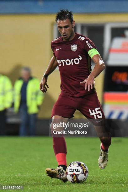 Mario Camora in action during Romania Superliga1: CFR Cluj - Petrolul Ploiesti, disputed in Medias, Romania, 01 October 2022