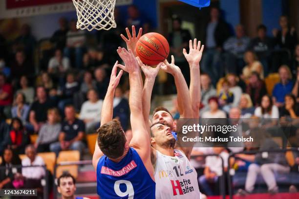 Nemanja Krstic of Kapfenberg during the Basketball Superliga match between Kapfenberg Bulls and D.C. Timberwolves at Sporthalle Walfersam on October...