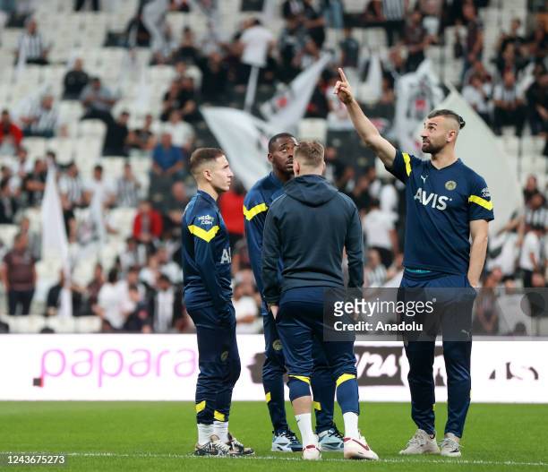 Fenerbahce players Emre Mor , Osayi Samuel , Alioski and Serdar Dursun ahead of the Turkish Super Lig week 8 soccer match between Besiktas and...