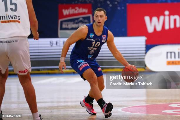 Jakob Szkutta of Vienna during the Basketball Superliga match between Kapfenberg Bulls and D.C. Timberwolves at Sporthalle Walfersam on October 2,...