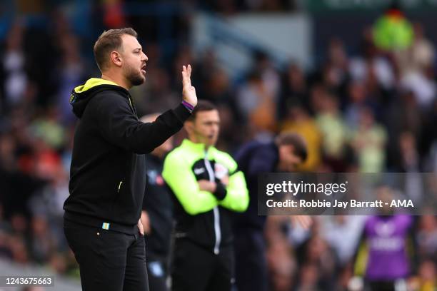 Rene Maric the assistant head coach / manager of Leeds United during the Premier League match between Leeds United and Aston Villa at Elland Road on...