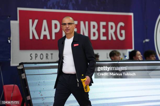 Head Coach Michael Schrittwieser of Kapfenberg during the Basketball Superliga match between Kapfenberg Bulls and D.C. Timberwolves at Sporthalle...