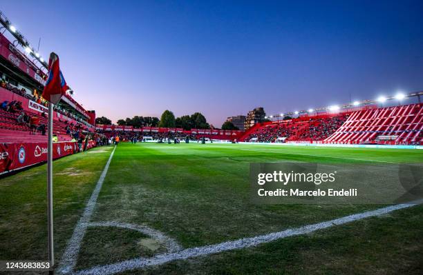 General view of Diego Armando Maradona Stadium prior a match between Argentinos Juniors and River Plate as part of Liga Profesional 2022 at Diego...
